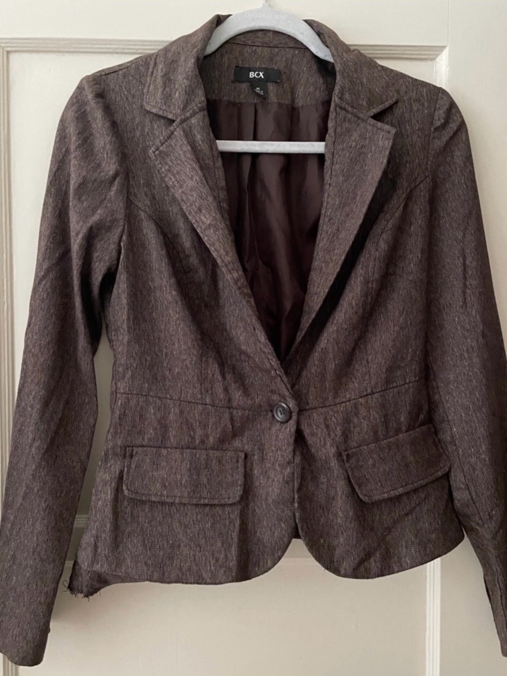 BCX Women's Brown Single-Button Blazer Jacket Medium Fall Minimalist Casual